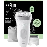Braun Silk-épil 7 SE7-041 epilator for våt- og tørrbruk, hvit/sølv