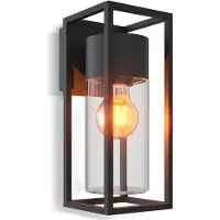 Calex utendørs vegglampe, bunnuttak, aluminium, svart