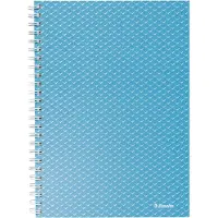 Esselte Colour'Breeze - Notisblokk - spiralbundet - A5 (148 x 210 mm) - 80 ark / 160 sider - linjert - 2 hull - blå - polypropylendekket kartong