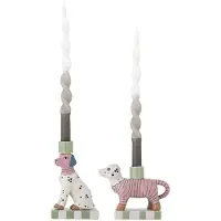 Bloomingville lysestake Doglie, rosa, steingods