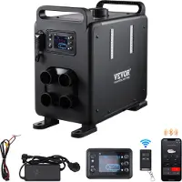Vevor 5-8KW dieselvarmer, 12V/24V alt-i-ett dieselluftvarmer, Bluetooth APP-kontroll, fjernkontroll og skjerm, CO-alarm, rask oppvarming vertikal bærbar dieselvarmer for kjøretøy, garasje