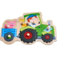 Haba Puslespill - 6 Brikker - Tre - Traktor - - OneSize - Puslespill