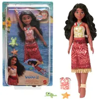 Mattel Vaiana 2 svømmedukke, 2 tilbehør, fargeskiftende topp