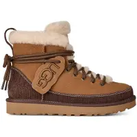 Ugg for woman. 1180418 Brown Classic Heritage Lace-Up Leather Boots (38), Flat, Laces, Casual