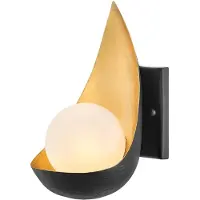 Quintiesse Vegglampe Ren, 1 lyskilde, svart/gull
