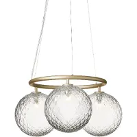 Nuura lysekrone Miira 3 Circular, Ø 54 cm, messing/klar