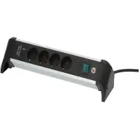 Brennenstuhl Alu-Office-Line stikkontaktlist 4-veis og 1x USB-C, 1x USB-A, 1,8 m