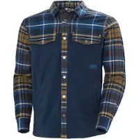Helly Hansen for man. 63534 Lokka navy blue fleece overshirt (M), Casual, Polyester, Long sleeve
