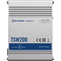 Teltonika TSW200 - Switch - ikke-styrt - 8 x 10/100/1000 + 2 x Gigabit SFP - DIN-skinnemonterbar, veggmonterbar - PoE+ - DC