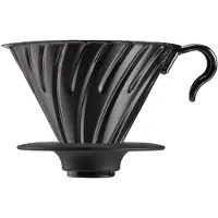 Hario V60-02 metall-drypper med silikonbase - svart