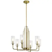 Quintiesse Lysekrone Kimrose, 6 lyskilder, messing