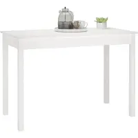 vidaXL Spisebord hvit 110x55x75 cm heltre furu