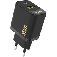 Dudao GaN vegglader PD 30W med USB og USB-C - Svart