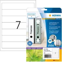 Herma 10745, Hvit, Selvklebende skriveretikett, Utstanset etikett, Papir, Laser/Blekkskriver, Permanent