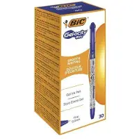 BIC Gel Ink Pen Gel-ocity Stic, 0.5 mm Fine, blå - (30 stk.)