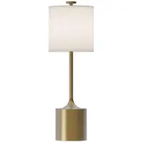 ELSTEAD Bordlampe Issa, elfenben/gullfarget, 68 cm, lin/metall