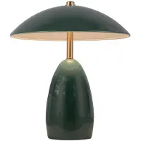 ELSTEAD Poppy LED-bordlampe med batteri, grønn, høyde 27 cm, metall, dimbar