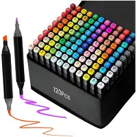 Extralink Sprittusjer 120 farger / tosidige tusjpenner med penselspiss og bred spiss / oppbevaringsveske
