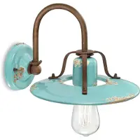 FERROLUCE Giorgia-vegglampe med keramisk skjerm i turkis