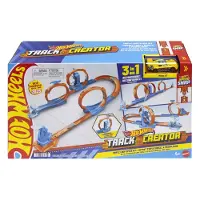 Hot Wheels Track Creator bilbanesett Triple Loop Frenzy, 1:64-bil