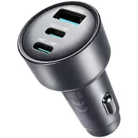 JOYROOM -lader JR-CCN19 bil-lader 65 W 2x USB-C + USB-A – mørkegrå