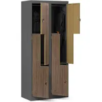 Jan Nowak JULIA metalskap for garderobe klær, 800 x 1850 x 450 mm, Eco Design: antrasitt/valnøtt