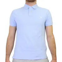 Ralph Lauren for man. 710795080016 Light blue slim fit piqué polo (XXL), Casual, Cotton, Short sleeve