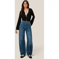 Twinset for woman. 262TT2010 Horseshoe jeans with five pockets, blue (27), Casual, Cotton, Denim