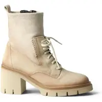 Hispanitas for woman. HI254281 Zurich Rock White Cream Leather Ankle Boots (39), 5 to 8 cm, Laces, Zip, Casual