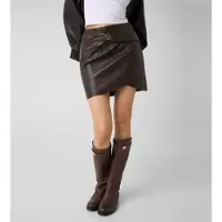 GUESS for woman. W6BD27W4251 Lucia Miniskirt with Brown Logo Buckle (S), Casual, Party, Polyurethane