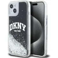 DKNY Liquid Glitter Big Logo iPhone 14/15/13-etui - svart