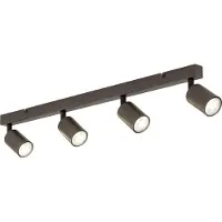 TK Lighting Downlight Top, justerbar, brun, 4 lyskilder, lineær