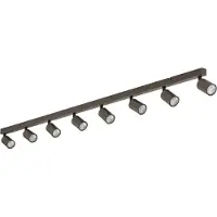 TK Lighting Downlight Top, justerbar, brun, 8 lyskilder, lineær