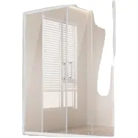 Vevor Dusjdør uten ramme, 147-149 cm B x 180 cm H, dobbel skyvedør i glass med 6 mm klart herdet glass, vanntett, uknuselig og NANO-flekkbestandig med rustfrie stålbeslag, krom