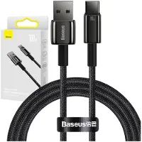 Baseus Tungsten Gold USB-A / USB-C kabel - 1m, 100W - Svart