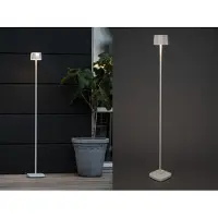 Konstsmide Fin LED-gulvlampe, hvit, aluminium, IP54, dimmer, CCT