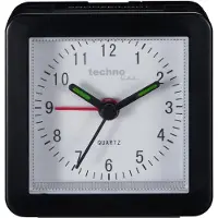 Technoline Modell SC, Quartz vekkerklokke, firkant, Svart, Analog, 69 mm, 69 mm