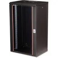 Roline 26.21.0178, Veggmonterbar hylle, 20U, Nøkkellås, Rack skinner, 35 kg, Sort