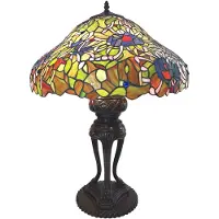 Clayre & Eef Bordlampe 5LL-6055 i Tiffany-design, blå-grønn