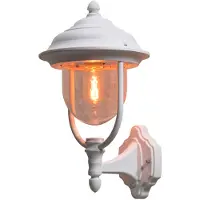 Konstsmide Utendørs PARMA vegglampe med stående lykt i hvit