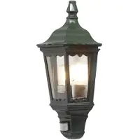 Konstsmide Utendørs vegglampe Firenze halvskål, sensor, grønn