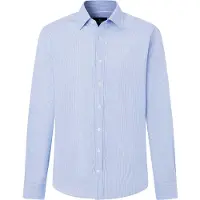 Hackett for man. HM3010850 Medium Blue City Shadow Stripe Shirt (XL), Cotton, Classic, Long sleeve, Navy