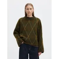 Selected Lulu Brushed Argyle Genser