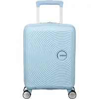 American Tourister Soundbox Mini, Tralle, Hard overflate, Lyseblå, Pastel Blue, Kabin, 4 hjul
