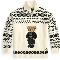 Ralph Lauren for woman. 211B23908001 White Polo Bear wool and cashmere sweater (XS), Casual