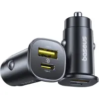 Baseus GoTrip USB-C / USB-A 30W Car Charger - Black
