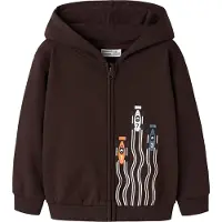 Name it Cardigan - NmmVoltinus - Chocolate Plum/Cars - - 6 år (116) - Cardigan