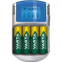 Varta Power Play LCD Charger - 2-4 t batterilader - (for 4xAA/AAA) + AC-strømadapter + bilstrømadapter 4 x AA-type - 2700 mAh