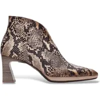 Hispanitas for woman. HI254270 Taupe Atlanta Leather Ankle Boots (40), 5 to 8 cm, Zip, Casual, Animal Print