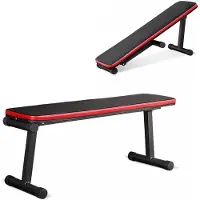 24hShop Sammenleggbar treningsbenk / Rett treningsbenk med stålramme / Sammenleggbar benk for styrketrening